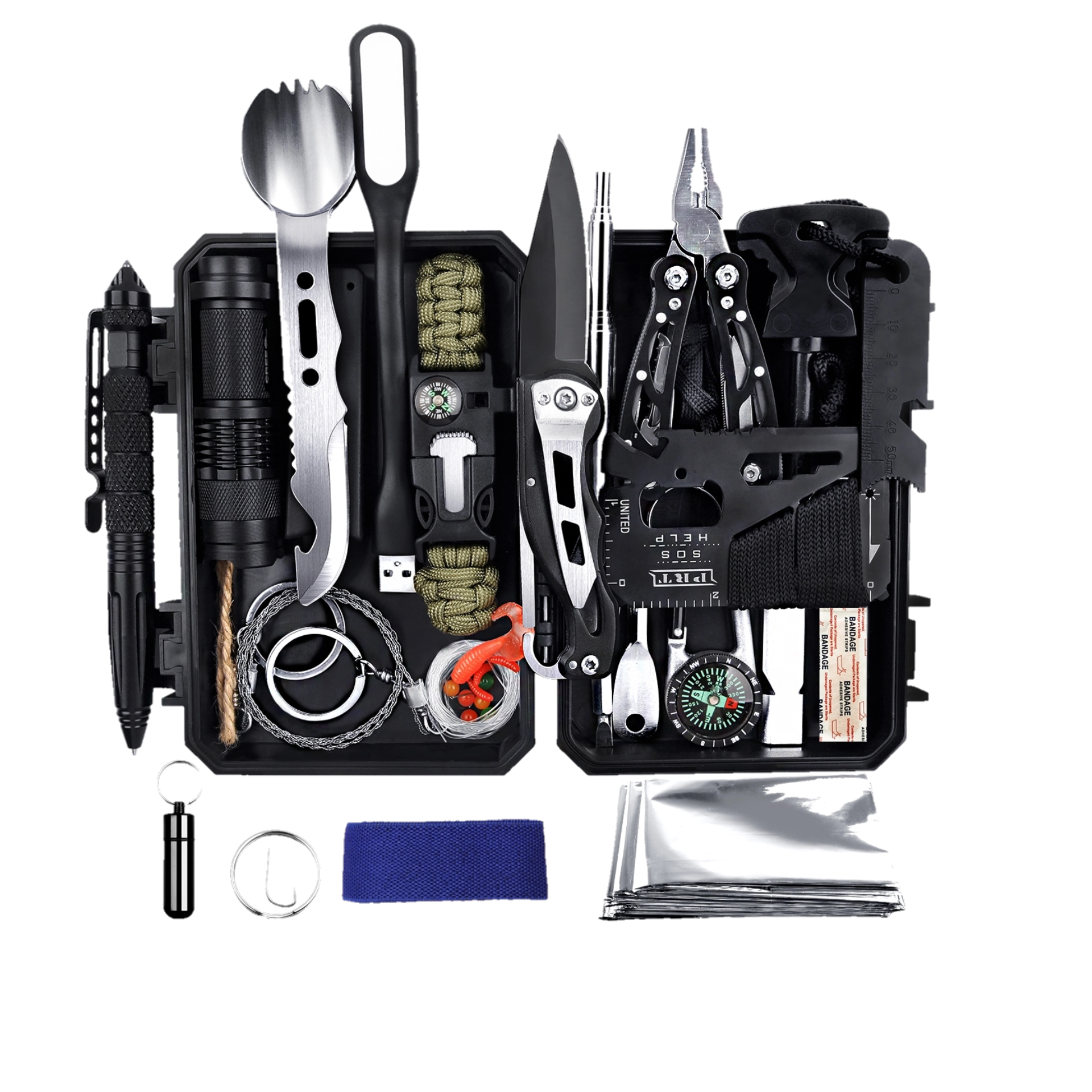 ANTARCTICA Emergency Survival Gear Kits 60 in 1, Outdoor Survival